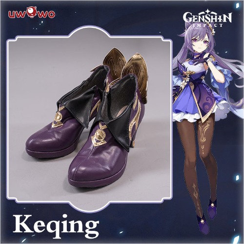 Uwowo Game Genshin Impact Keqing Yuheng Liyue Qixing Cosplay Costume Shoes - 43