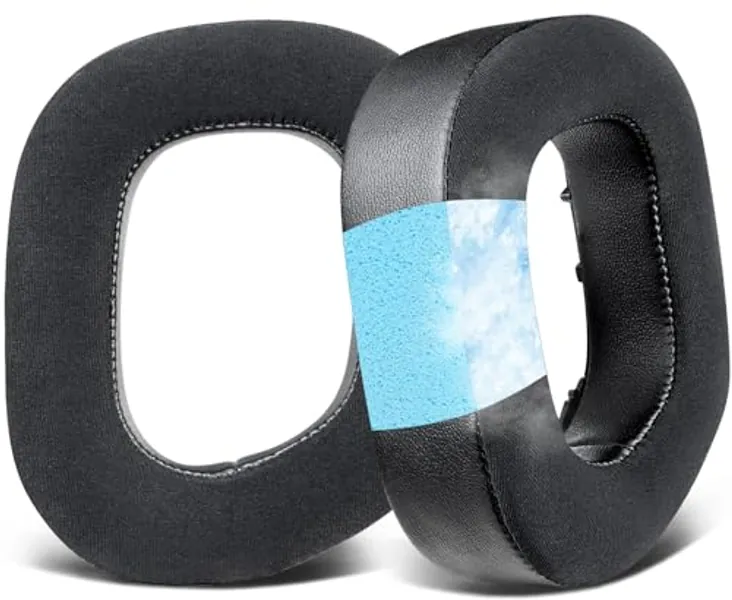 SOULWIT Cooling-Gel Earpads Replacement for Corsair HS80 Max/HS80 USB Wired/HS 80 RGB Wireless Gaming Headsets, Ear Pads Cushions with High-Density Noise Isolation Foam - Black - Black