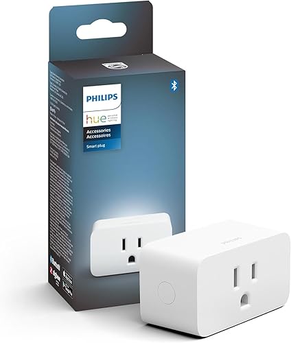 Philips Hue Smart Plug, White - 1 Pack - Turns Any Light Into a Smart Light - Control with Hue App - Compatible with Alexa, Google Assistant, and Apple HomeKit - Smart Plug - White - 1 Pack