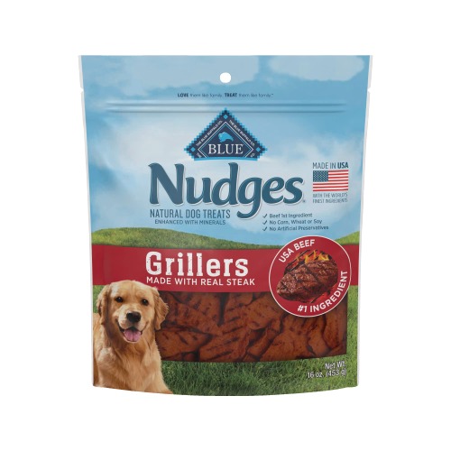 Blue Buffalo Nudges Grillers Natural Dog Treats - Steak 16 oz