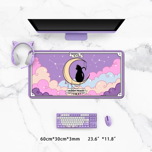 Moon Magic Neko Gaming Mousepad - 60x30cm