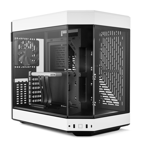 HYTE Y60 Modern Aesthetic Dual Chamber Panoramic Tempered Glass Mid-Tower ATX Computer Gaming Case with PCIE 4.0 Riser Cable Included, White (CS-HYTE-Y60-BW)