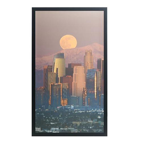 Frame Amo 22x39 Black Modern Poster Frame, 1.25 inch Wide and 1 inch Deep Border, Acrylic Front - Black - 22x39