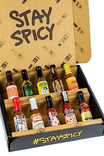 Hot Ones Season 21 Lineup, Hot Sauce Challenge Kit Made with Natural Ingredients, Unique Condiment Gift Box is the Ultimate Variety Pack for Spice Lovers, 5 fl oz Bottles Produced in Small Batches (10-Pack) - Season 21 Hot Sauce 10 Pack