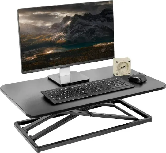 VIVO Economy Single Top Height Adjustable 74cm Standing Desk Converter, Sit Stand Tabletop Monitor and Laptop Riser Platform Workstation, DESK-V000U
