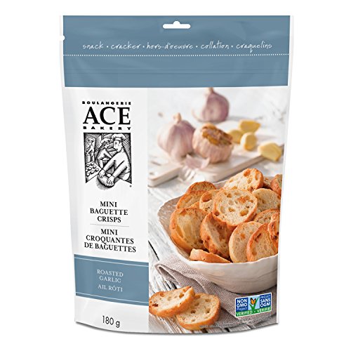 ACE Bakery Premium Crackers, Roasted Garlic Mini Crisps, 180g - Roasted Garlic - 180 g