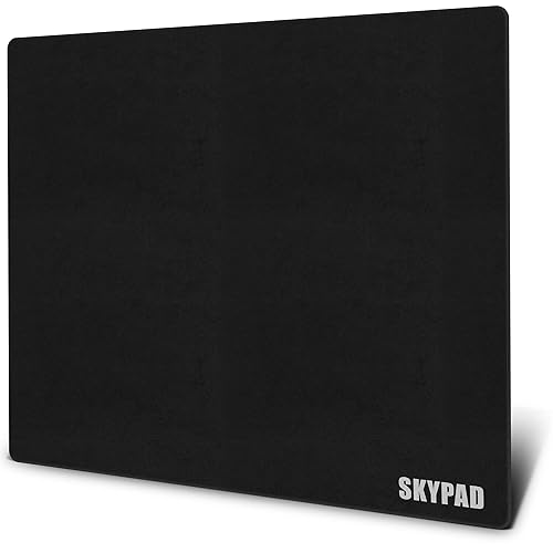 SkyPAD Glass 3.0 XL Gaming Mouse Pad with text Logo | Professional Large Mouse Mat | 400 x 500 mm | Black | Special glass surface with improved precision and speed - Black - XL Text Logo 400 x 500 mm