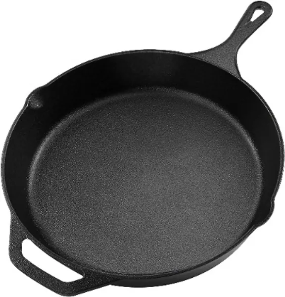 Utopia Kitchen 12.5 Inch Pre-Seasoned Cast Iron Skillet - Frying Pan - Safe Grill Cookware for Indoor & Outdoor Use - Cast Iron Pan