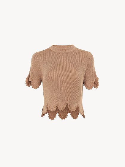 Chloé cropped scallop top