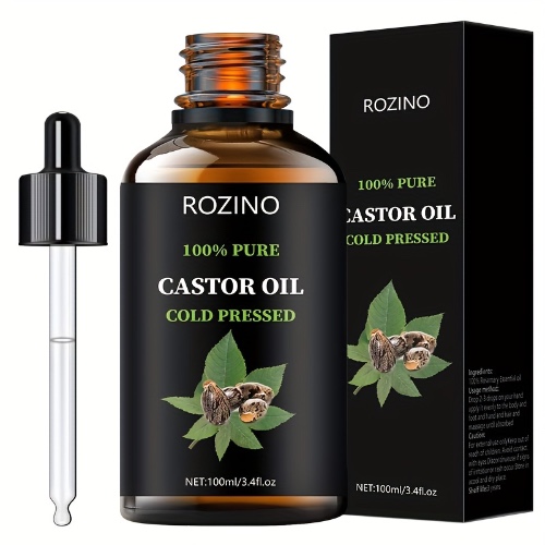 100ml Castor Oil, For Hair Eyelashes And Eyebrows, Castor Oil Cold Pressed Unrefined, Essential Oil For Dry Hair, Skin &amp; Nails Care