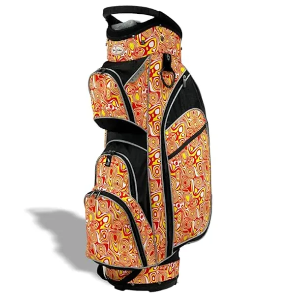 Womens Golf Bag - Taboo Fashions Lightweight Ladies Cart Bag, 14-Way, 7 Zippered Pockets, Rain Hood, Insulated Beverage Compartment