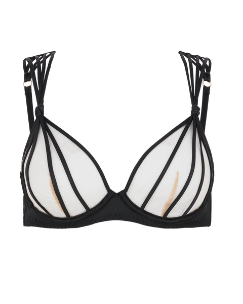 Ozara Plunge Underwired Bra in Black/Sand | By Agent Provocateur All Lingerie