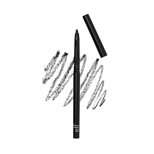 e.l.f. No Budge Retractable Eyeliner, Creamy, Ultra-Pigmented & Waterproof, Creates Bold & Defined Lines, Vegan & Cruelty-Free, Black 0.006 Oz - Black - 1 Count (Pack of 1)