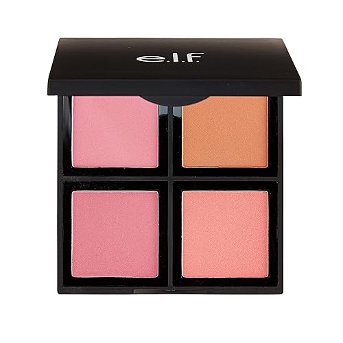 e.l.f. Cosmetics Powder Blush Palette, Four Blush Shades for Beautiful, Long-Lasting Pigment, Light - Light - 0.47 Ounce (Pack of 1)