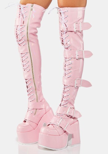 Baby Pink Camel-305 Thigh High Boots | US 7