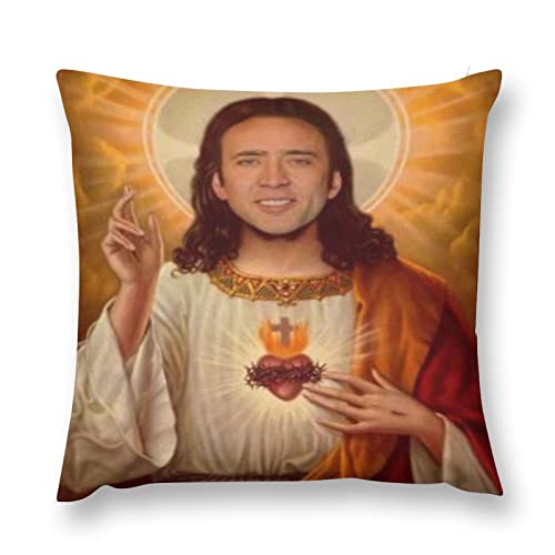 Pillow Home Decorative Nicolas Throw Pillow Cases for Jesus Sofa Couch Bed Cushion Cover Throw Pillow Covers 18x18 Inches Pillowcase - N-4