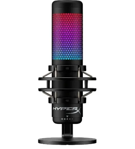 HyperX QuadCast S – RGB USB Condenser Microphone for PC, PS4, PS5 and Mac, Anti-Vibration Shock Mount, 4 Polar Patterns, Pop Filter, Gain Control, Gaming, Streaming, Podcasts, Twitch, YouTube, Discord - Microphone - Black