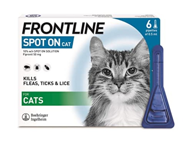 FRONTLINE Spot On Flea & Tick Treatment for Cats - 6 Pipettes (Pack of 1) - 6 Pipettes (Pack of 1) - Spot On - Wormer