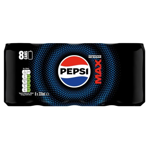 Pepsi Max Cans, 8 x 330ml - Max - 330 ml (Pack of 8)