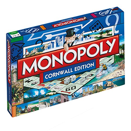 Winning Moves Cornwall Monopoly Board Game, Choose your favourite token and tour St Mellion Golf Club, Tolgus Mill or St Michael's Mount, Invest in houses and hotels, 2-6 player game for ages 8 plus - Cornwall
