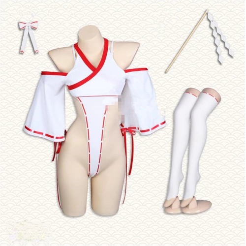Premium: "Shrine Maiden's Valley" Miko Costume - White / M