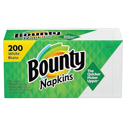 Bounty Paper Napkins, White, 1 Pack, 200 Sheets per Pack - white - 200 Count