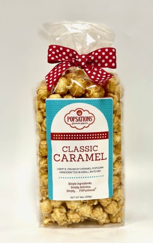 8oz Popsations Gourmet Popcorn Ribbon Bag | Classic Caramel