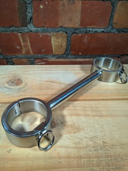 Handcuffs, Heavy Duty Stainless Steel, Fixed Cuffs, Cuffs On Bar, BDSM Handcuffs