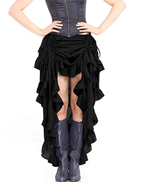 ThePirateDressing Steampunk Victorian Cosplay Costume Womens High-Low Show Girl Skirt