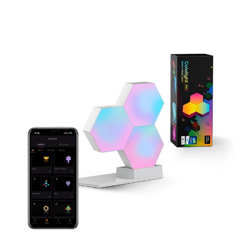 Cololight Hexagon Lights, Wall Light for Room Decor, Night Light, Music Sync LED Gaming Light, App Control Cool RGB Lights for Bedroom Decoration, Work with Alexa&Google 3Pcs PRO - Pro3pcs