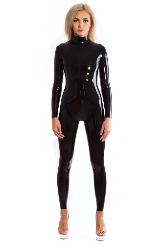Catsuit with double slider crotch zipper