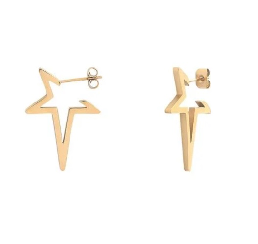 Boucle d'oreille dorée à l'or fin LUNA