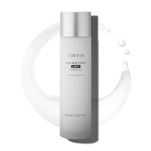 TIRTIR Milk Skin Rice Toner Light | Instant Hydration with 4% Niacinamide, Pantenol, Lightweight, Pore-Tightening, Vegan, Acne-Prone, Oily Skin, Fungal Acne Safe, Korean Skin Care, 5.07 Fl Oz - Light - 5.07 Fl Oz (Pack of 1)