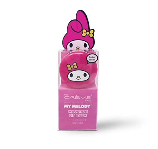 The Crème Shop x Sanrio Hello Kitty Macaron Lip Balm (My Melody Strawberry Ice Cream) Korean Cute Scented Pocket Portable Soothing Advanced Must-Have on-The-go - Strawberry - 1 Count (Pack of 1)
