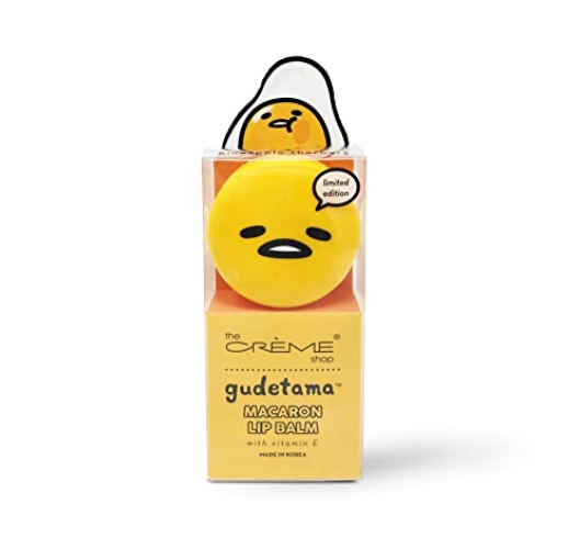 The Crème Shop x Sanrio Hello Kitty Macaron Lip Balm (Gudetama Pineapple Sherbert) Korean Cute Scented Pocket Portable Soothing Advanced Must-Have on-the-go - Pineapple - 1 Count (Pack of 1)