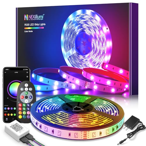 Nexillumi 100 ft LED Lights for Bedroom with Remote Color Changing LED Strip Lights - 100FT
