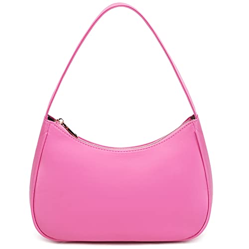 CYHTWSDJ Shoulder Bags for Women, Cute Hobo Tote Handbag Mini Clutch Purse with Zipper Closure - Pink - Large