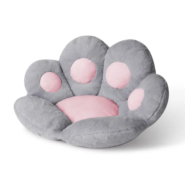 DITUCU Cat Paw Cushion Lazy Sofa Office Chair Cushion Bear Paw Warm Floor Cute Seat Pad for Dining Room Bedroom Comfort Chair for Health Building Grey（27.5x23.6inch） - 2-Grey Small (Pack of 1)