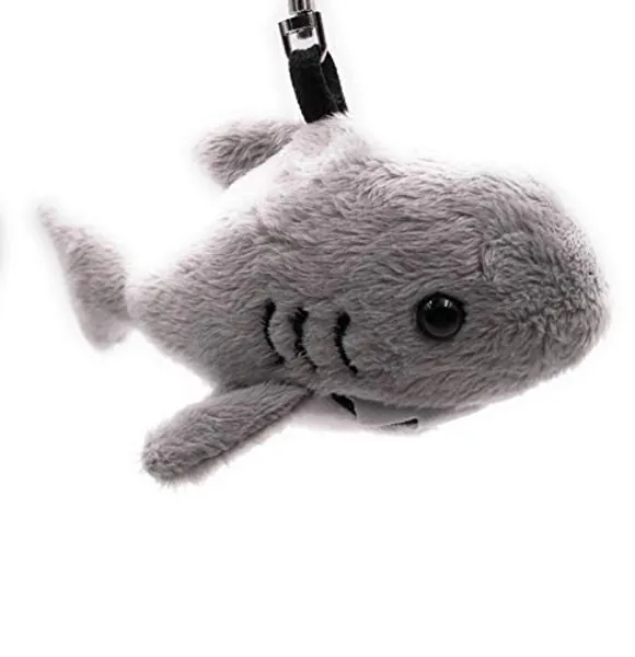 Onwomania - "-Hai grau Fisch Schlüsselanhänger - Plüsch Glücksbringer z.B. für den besten Freund, die Beste Freundin, Mama - Für Männer, Frauen & Kinder