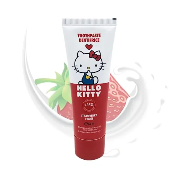 Hello Kitty Zahnpasta Take Care Erdbeere (50 ml) - Kinderzahnpasta - Zahnpasta Weisse Zähne - Zahnpasta mit Geschmack
