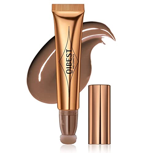 Flüssige Kontur Beauty Wand, Gesichts Highlighter und Bronze mit Kissen Applicator befestigt, Schimmer lange anhaltende seidige Creme Bronze Make-up Stick (01# Graubraun) - 01# Graubraun - 1.00 g (1er Pack)