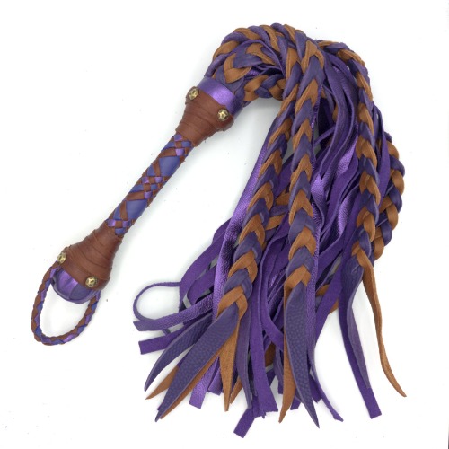READY TO SHIP! - Squid Cat Flat - Hybrid Braided Leather Flogger - SCFBRP51624