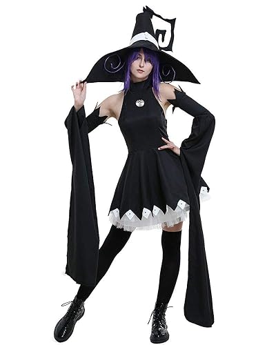 miccostumes Soul Eater Women's Costume Cat Witch Cosplay Dress Set with Oversleeves and Hat - Medium