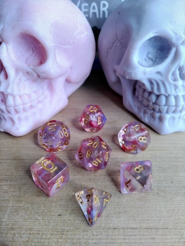 Pink Nebula Dice Set