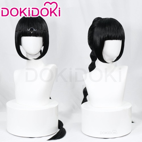 DokiDoki Game Baldur's Gate 3 Cosplay Shadowheart Wig Long Straight Black Wig | Wig Only-PRESALE