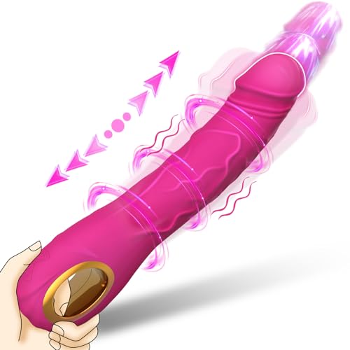 2024 Upgraded G spot Vibrator Womens Sex Toy, Pramtme 9″ Realistic Thrusting Dildo Vibrator with 10 Thrusting & 10 Vibration Patterns, Female Vibrator Adult Sex Toys for Women, Sex Machine (Hot Pink) - Hot Pink