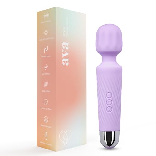 Ava Vibrator Wand Sex Toys [Clit Stimulator Vibrators] Vibrator for Woman | Sex Toy | 4+ Hr Battery | Gifts for Women | 20 Patterns & 8 Speeds of Pleasure | Quiet Adult Sex Toys -Standard - Purple - Standard - Purple