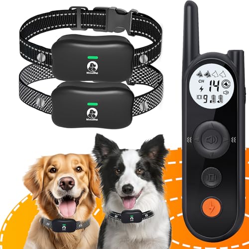 MIMOFPET Wireless Dog Fence System for 2 Dogs - Up to 3500ft Adjustable Electric Fence for Dogs,Waterproof Dog Training Collar Rechargeable,Pet Containment System for Large Medium Dogs - Fence for 2 Dogs
