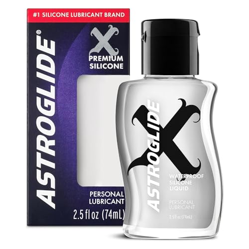 Astroglide Silicone Lube (2.5oz), X Premium Personal Lubricant, Uber Long-Lasting Silky Sex Lube, Waterproof for Wet Water Play, Travel-Friendly Size - Unscented - 2.5 Fl Oz (Pack of 1)