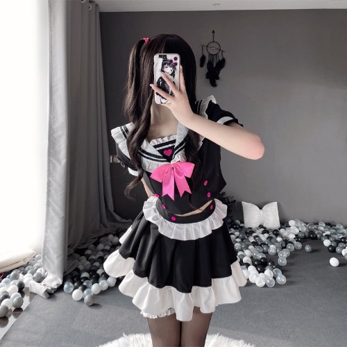 Maid Temptation Cosplay Set - With Stockings
